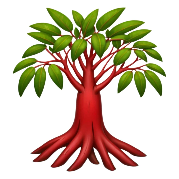 cut red mangrove and cut roots sticker