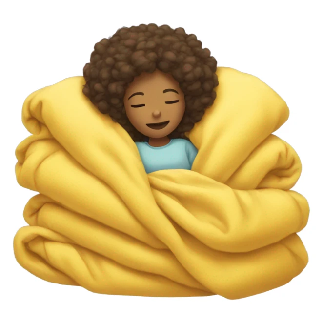 Girl sleep with yellow blanket  sticker