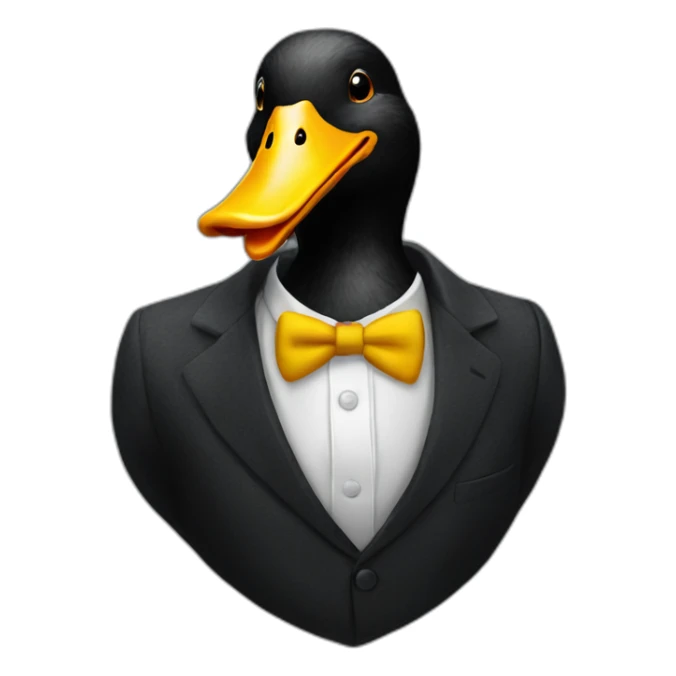 black duck on suit laughing sticker