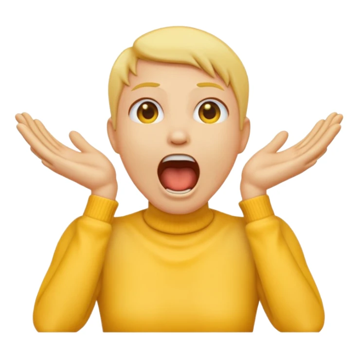 Hands on neck classic yellow emoji style screaming sticker