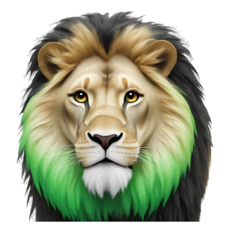 Lion colorer into three colours white green and black  sticker