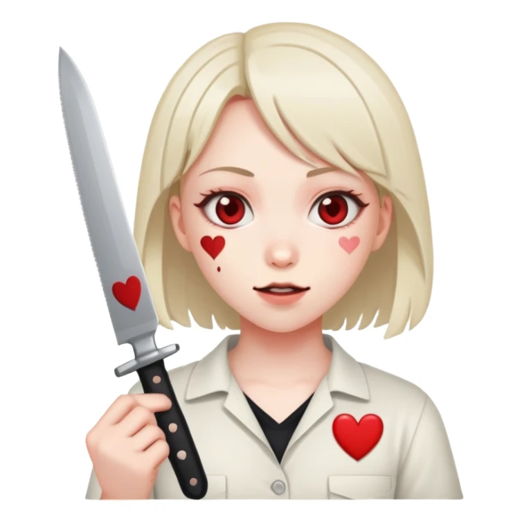  yandere holding a knife with heart eyes sticker