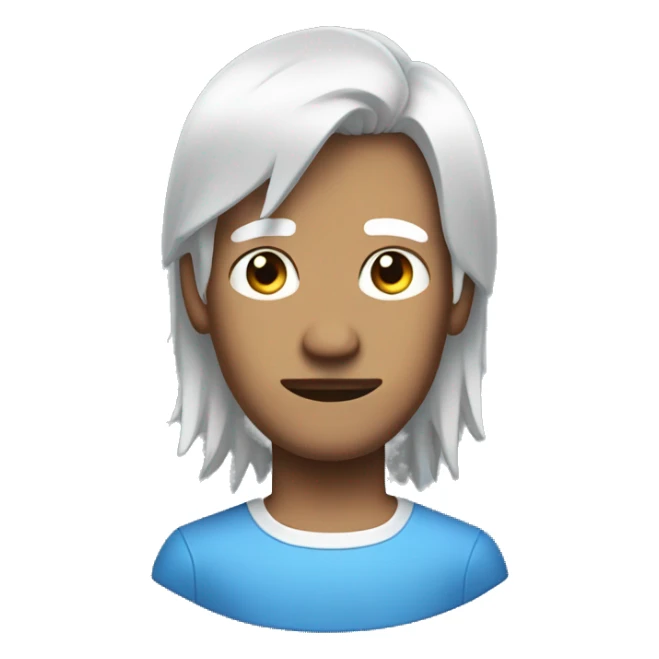 guy with huge white and black mullet and o'clock shadow blu eyes  sticker