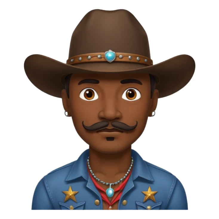tattooed and mustached cowboys dark face sticker