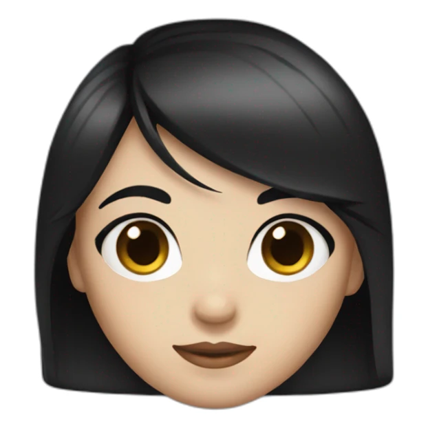 Cute woman with straight black hair and blue eyes sticker