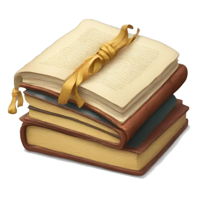 pile of books and scrolls sticker