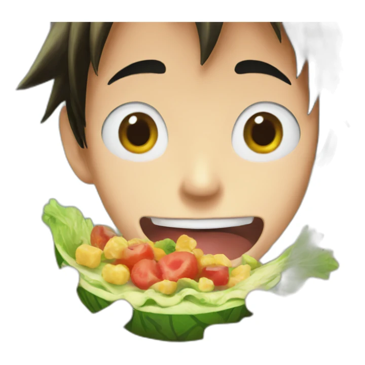 Luffy eating healthy food sticker