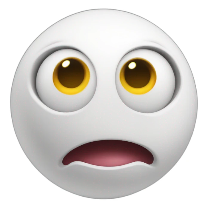 3d sphere with a cartoon good skin texture with big stupid eyes sticker