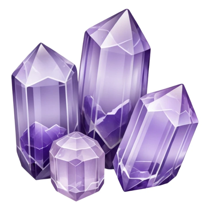Pastel lavender white-banded Amethyst crystals sticker