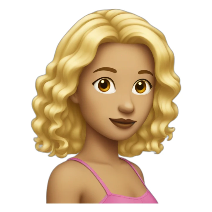 Blonde cheveux raides sticker