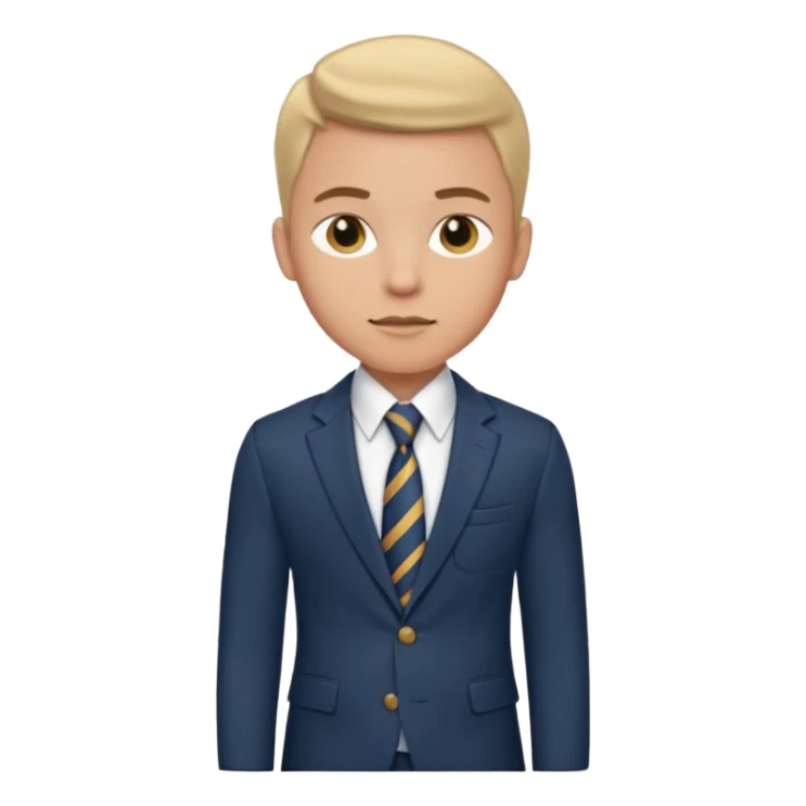 Young man, tailored trousers, a crisp button-down shirt, a blazer, and tie

 sticker