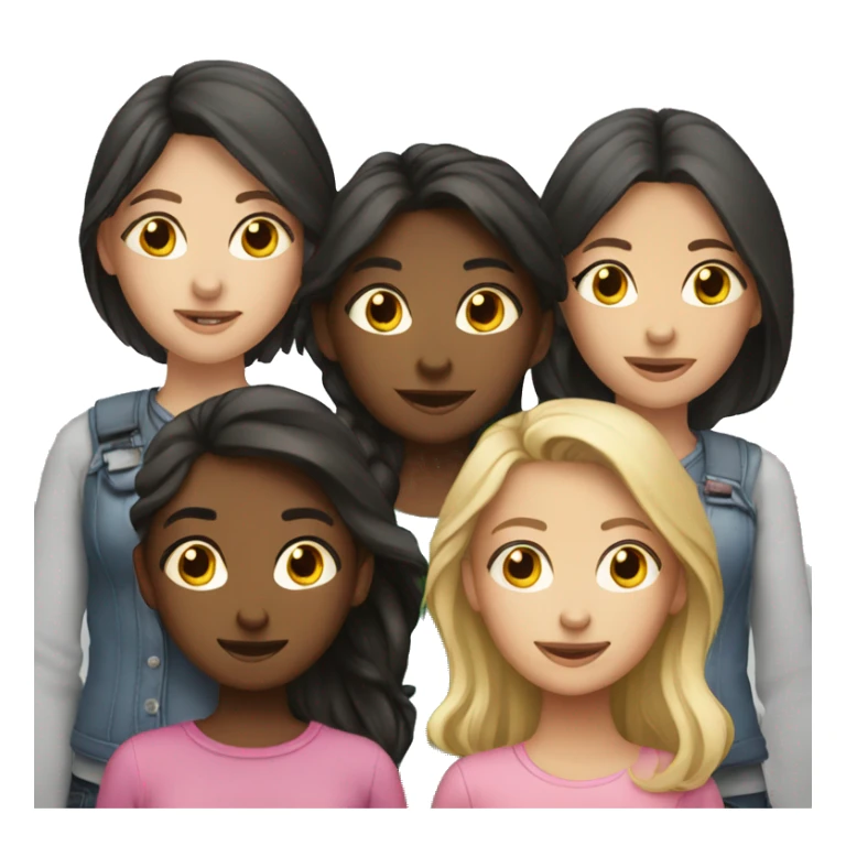 group of 5 girls sticker