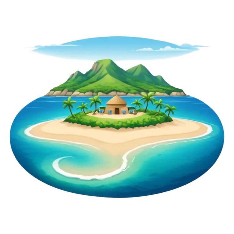 island seen from the sea far away sticker