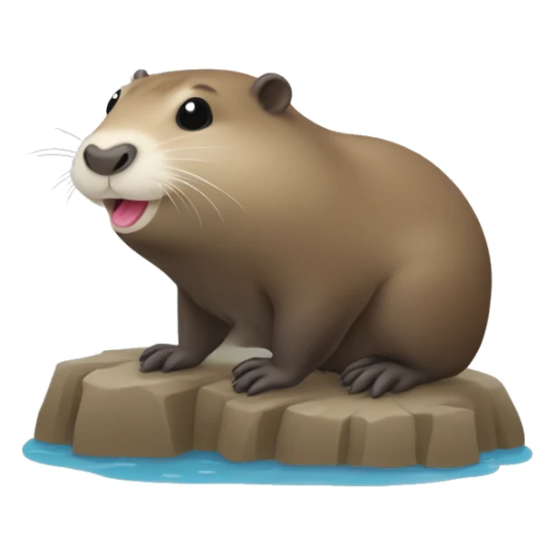 Cute Nutria animal haciendo un corazon patas sticker