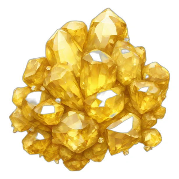 cluster of light-yellow, gold crystals sticker