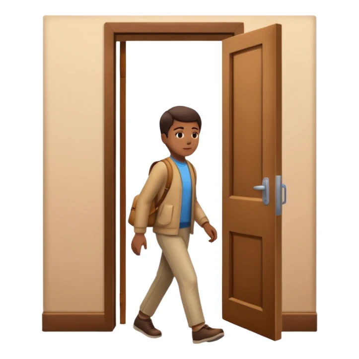 persona yéndose por la puerta  sticker