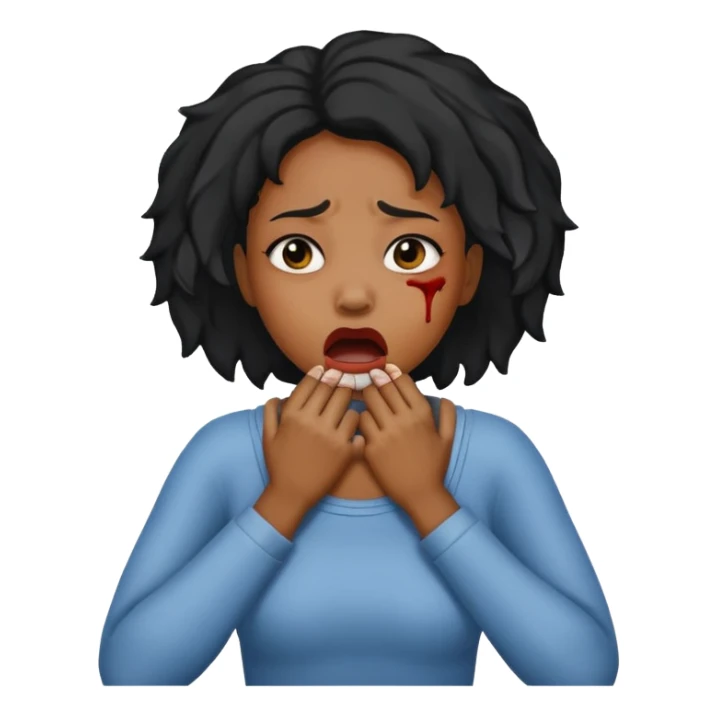 Black woman choking herself sticker