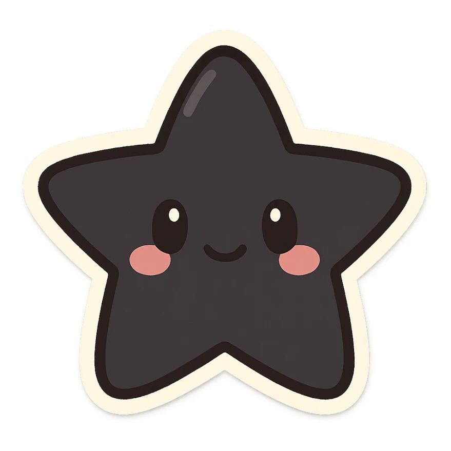 simple black star sticker