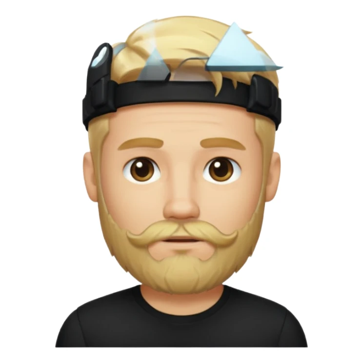 8-BitRyan blonde hair and beard, black shirt sticker