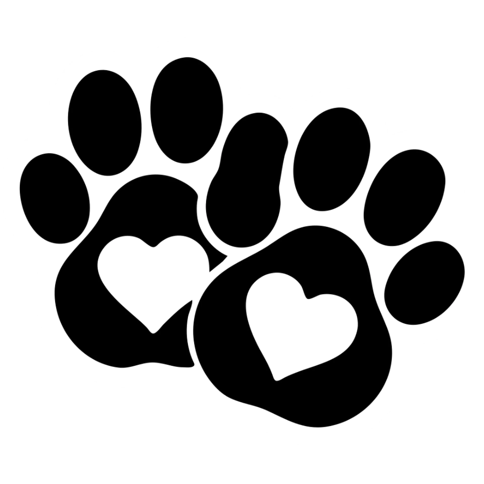 Make the two large puppy paw prints black, keep the heart, and remove the background. sticker