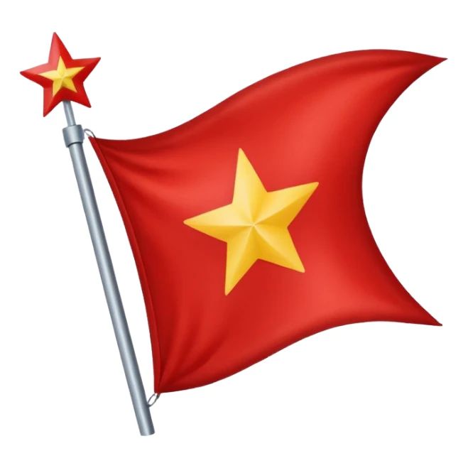 Bandera gallega con una estrella roja en el medio sticker