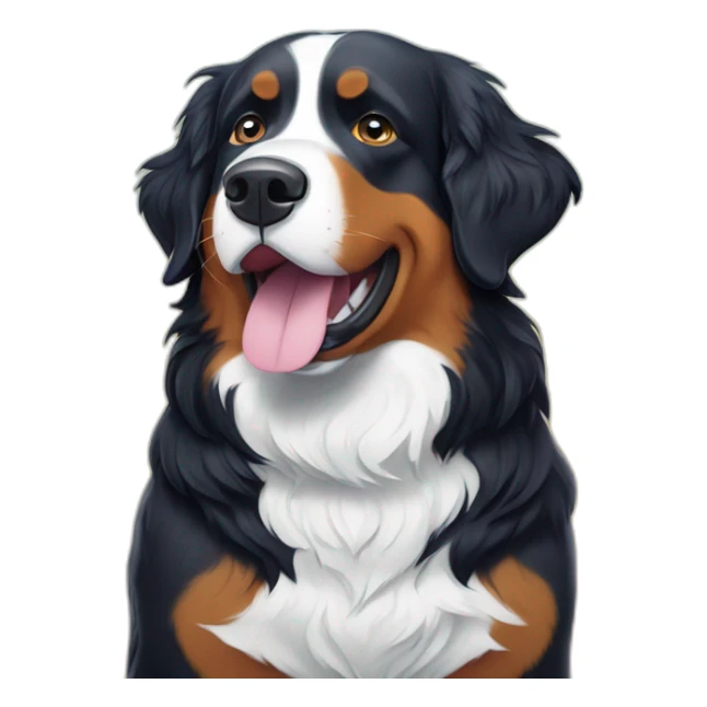 bernese mountain dog singing karaoke under snowflakes sticker