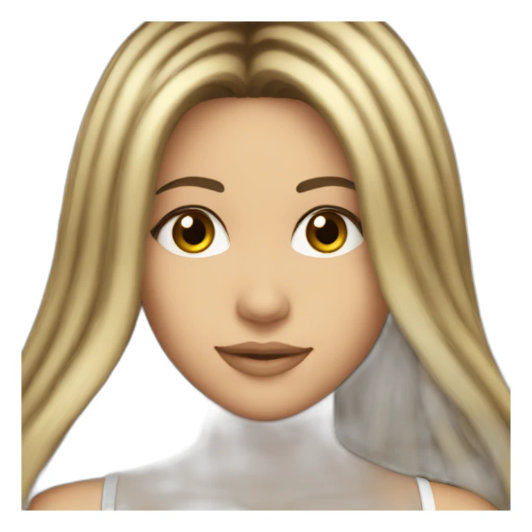 shakira dark brown straight hair sticker