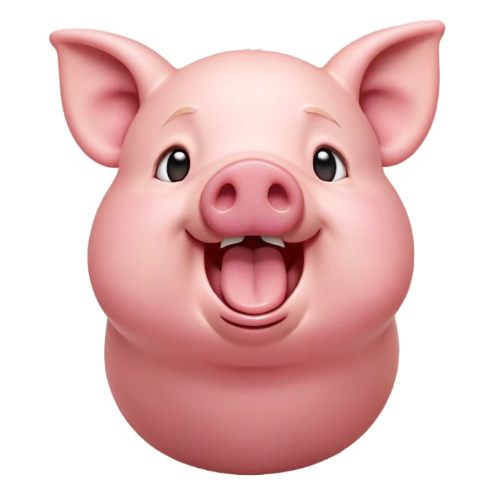 Cinematic Cute Yawning Pig Portrait Emoji, Head tilted slightly with a dramatic, wide-open yawn, showcasing a soft, smooth rosy-pink hide with droopy ears, round beady eyes barely open in drowsy contentment, Simplified yet irresistibly adorable features, highly detailed, glowing with a soft, cozy glow, high shine, relaxed yet expressive, stylized with a touch of whimsical charm, bright and endearing, soft glowing outline, capturing the essence of a sleepy yet affectionate pig, so drowsy it feels like it could stretch out of the screen and curl up for a nap! sticker