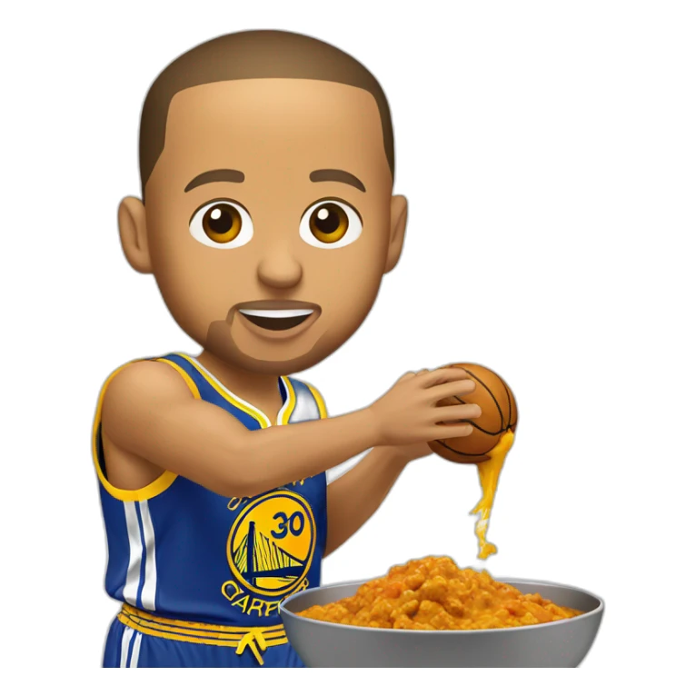 Stephen Curry qui mange du poulet curry sticker