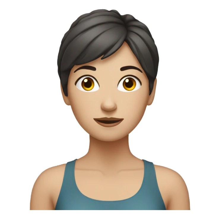 White woman dark short hair doing yoga  sticker