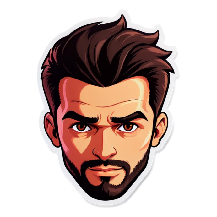 Man looking love struck and hopeful sticker