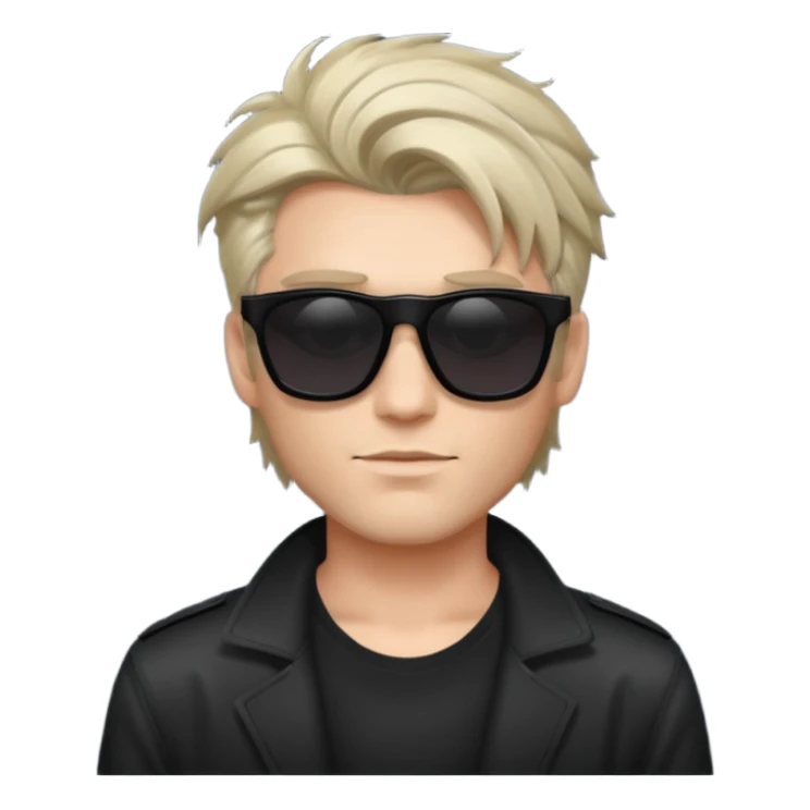 fair man with cool hair with square dark shades sticker