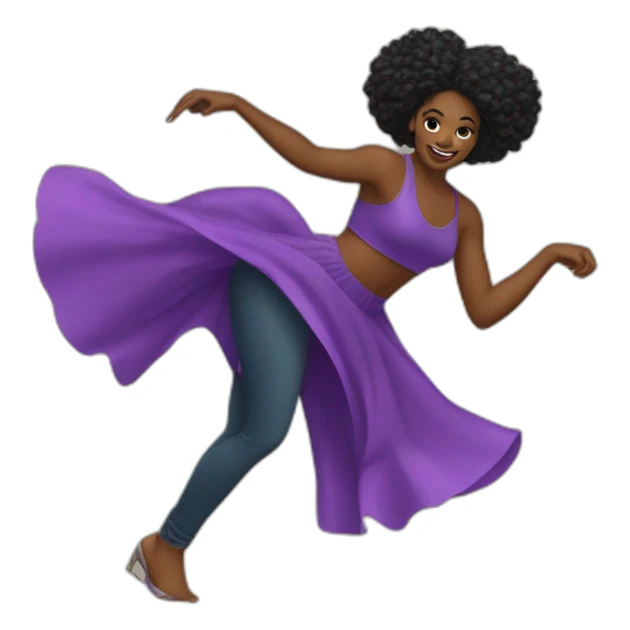 create a whatsapp style emoji of a BLACK WOMAN rolling over dancing sticker