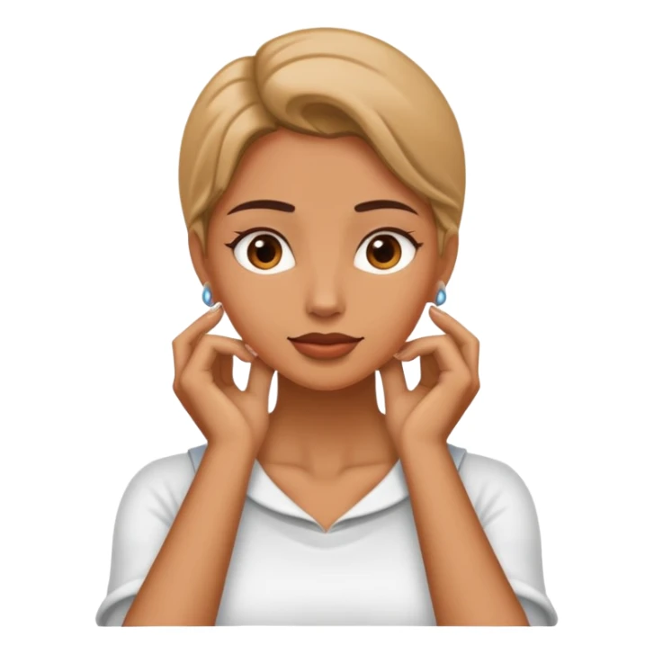 woman with to hands on neck  sticker