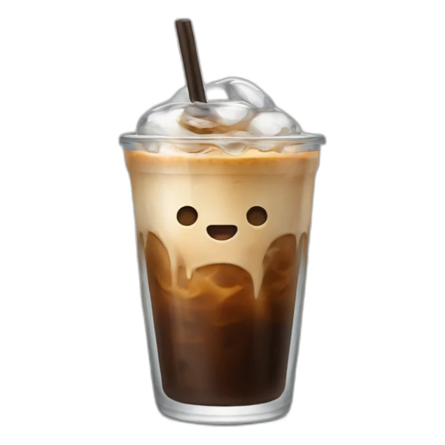 iced coffee on a glass sticker