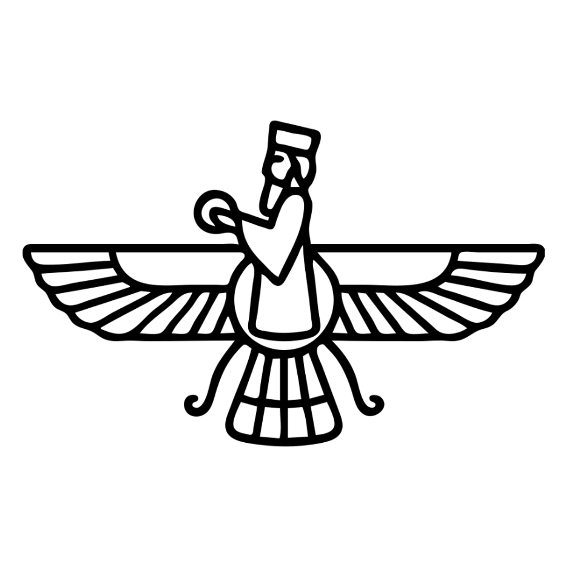 Faravahar symbol, modern icon, simple and bold lines, minimalistic style, no text sticker