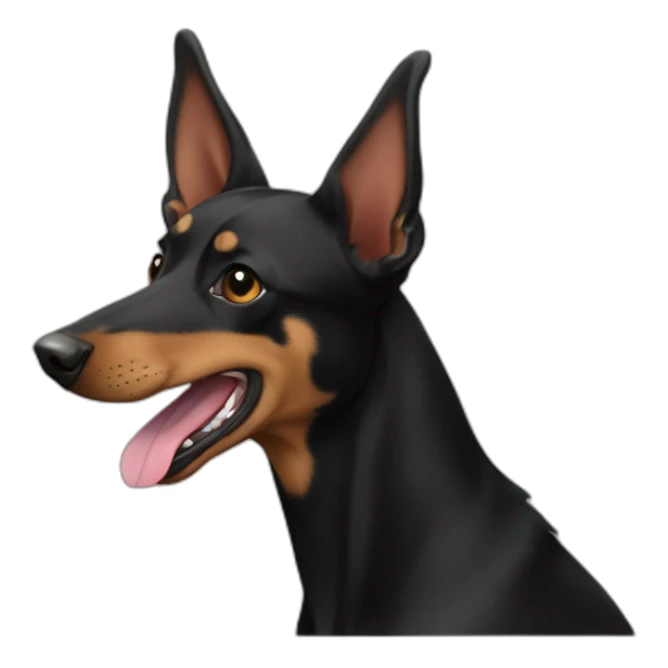 Black and tan kelpie with king tongue and floppy ear sticker