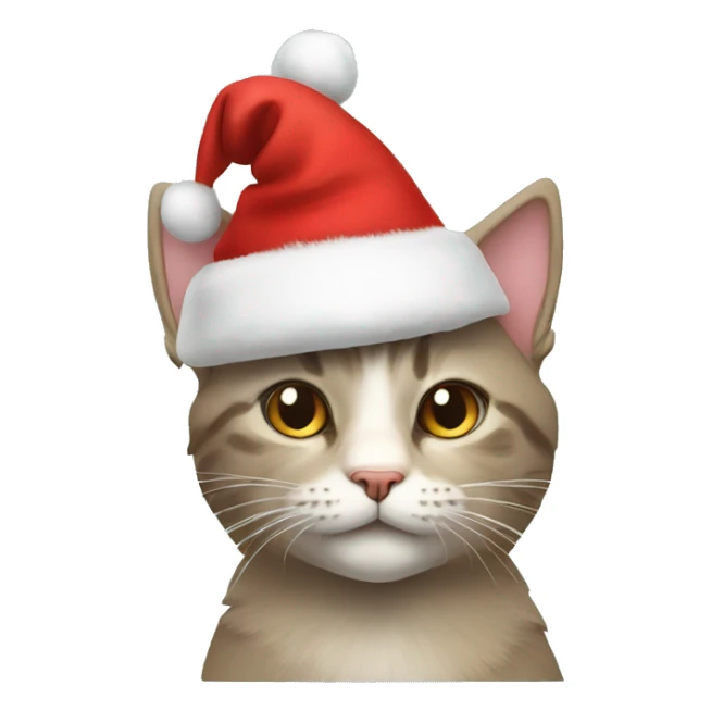 cat whit a christmas hat sticker