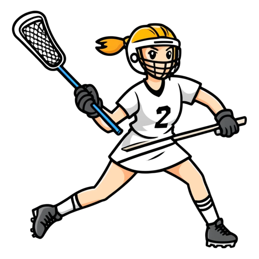 female lacrosse player in hot summer sticker