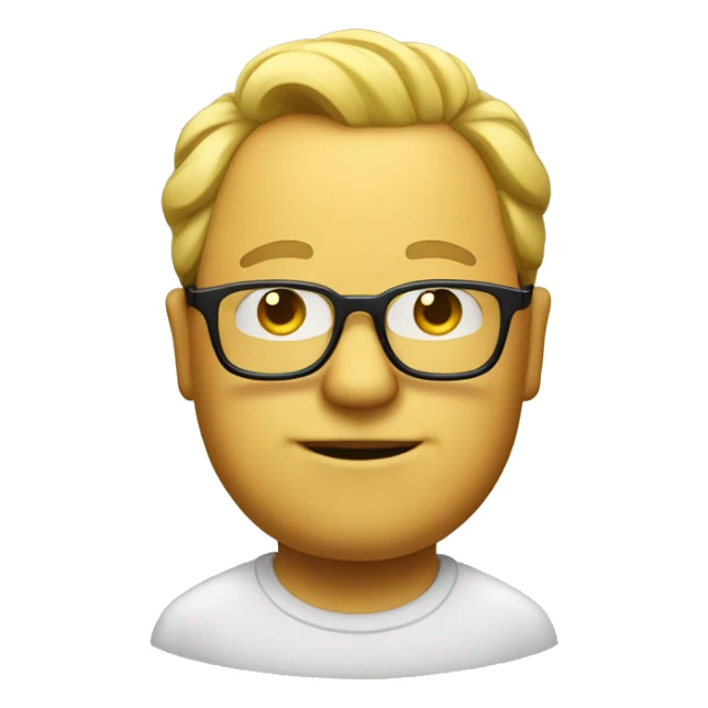Yellow fat man in glasses with a "Canadian" hairstyle  sticker