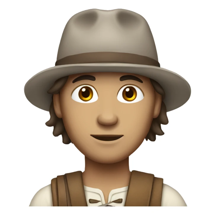 an american colonist, white skin, brown eyes sticker