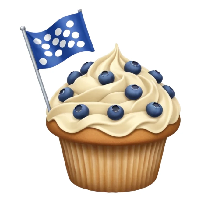 blueberry muffin waving a racing flag sticker
