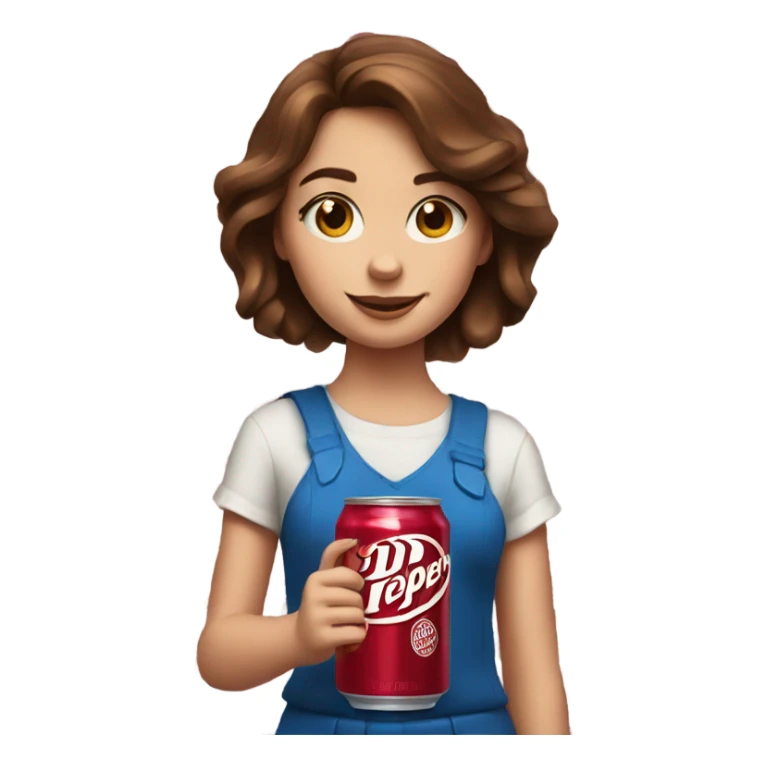 Drinking dr pepper Brown hair girl blue eyes sticker