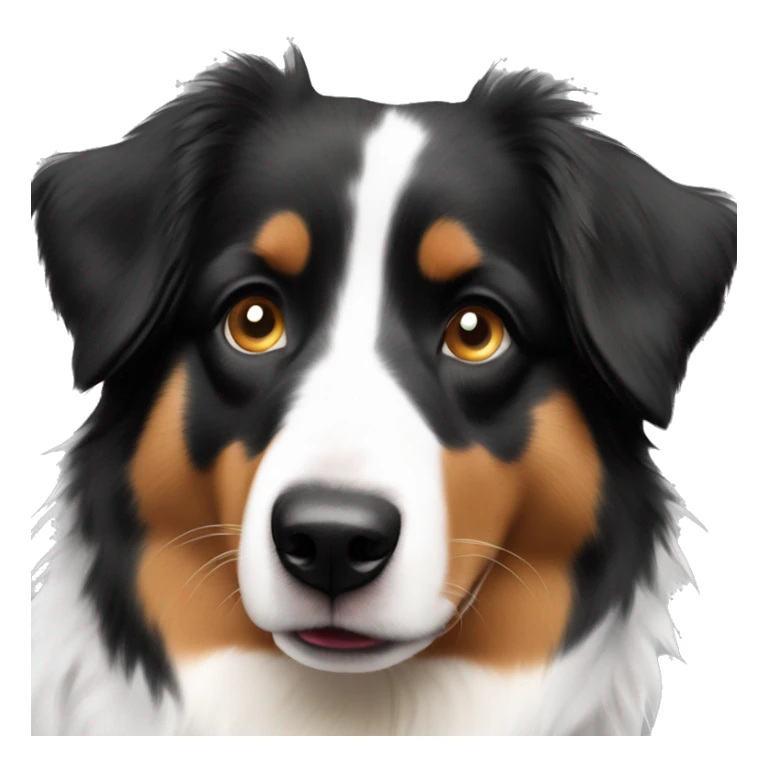 australian shepherd black tri color with black nose sticker