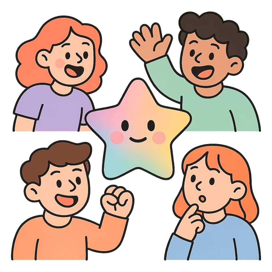 aesthetic pastel star emoji, gentle gradients, minimal style sticker