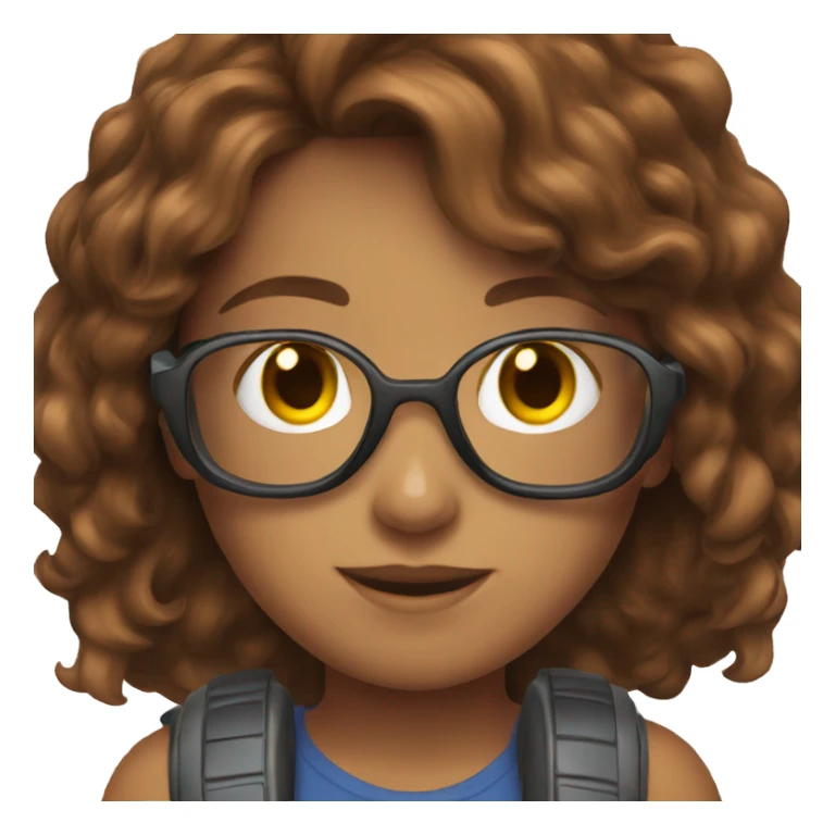 brown-haired girl with game headset sticker