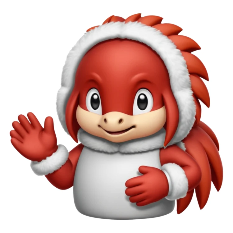 Sonic the hedgehogs friend knuckles a red animal with peach arms and white mittens that have no fingers , he’s a echidna with red eyes sticker