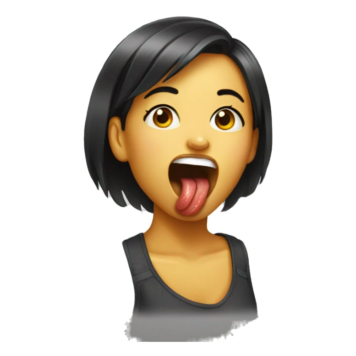 girl with tongue out hungry sticker