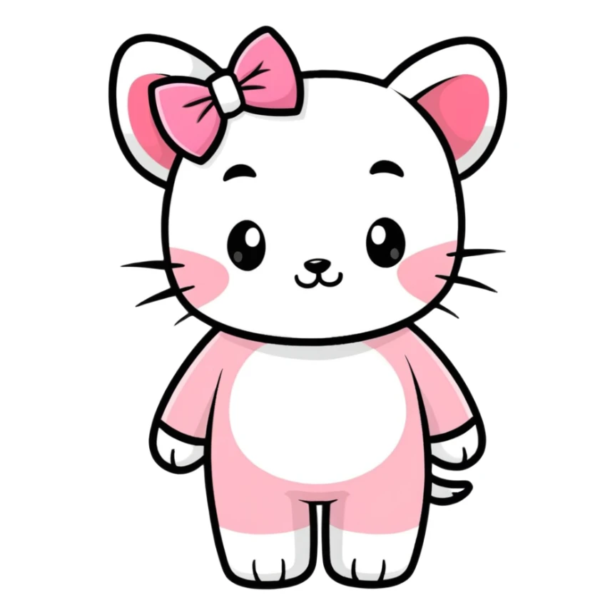 Tung tung tung sahur with a cute pink bow sticker