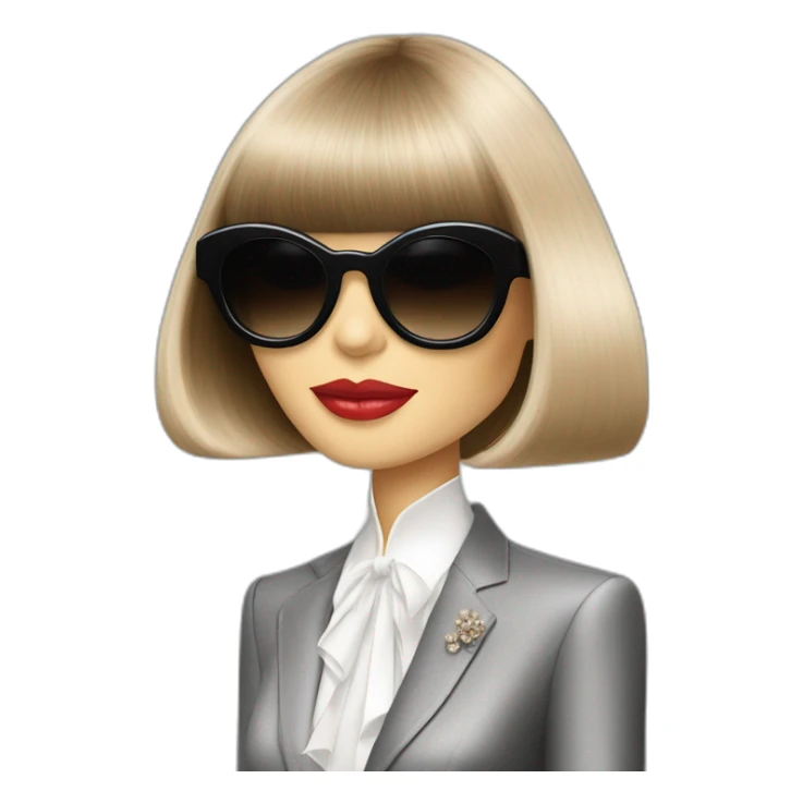 Anna wintour kiss Karl lagerfeld sunglasses sticker